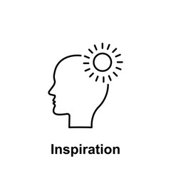 Dream, head, inspiration icon. Element of creative thinkin icon witn name. Thin line icon for website design and development, app development. Premium icon