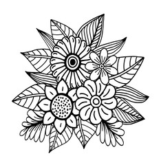 Hand drawing floral doodle, vector illustration