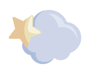 star with cloud isolated icon
