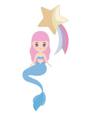 cute mermaid with star decoration