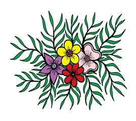 Hand drawing floral doodle, vector illustration