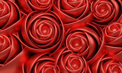 3D illustration of red roses bouquet