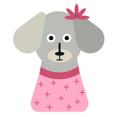 Dressed dog flat illustration