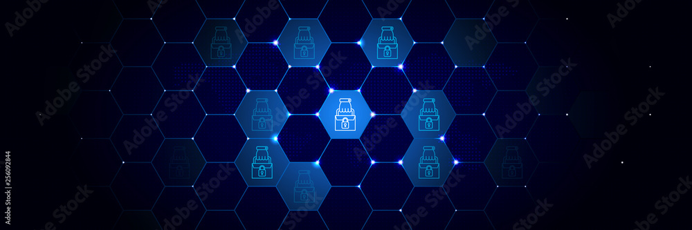 Poster personal data icon from general data project set in the technological