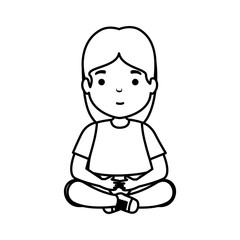 cute little girl seated character