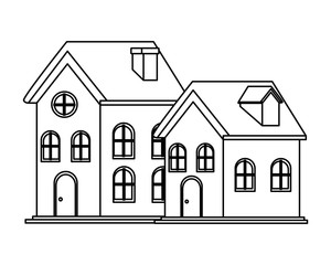 house and building icon isolated black and white