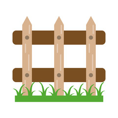 Garden fence with grass