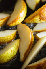 Pears fried on pan with honey 