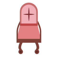 Pink armchair flat illustration