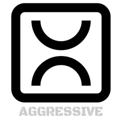 Aggressive concept icon on white