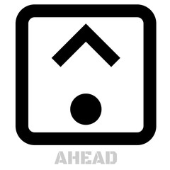 Ahead concept icon on white