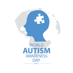 World autism awareness day concept. April 2.