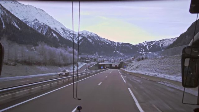 Mountain road Chamonix Geneva