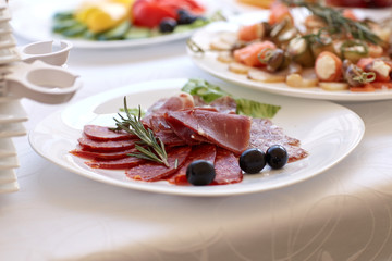 slices of jerky on the festival table