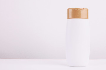 Cosmetics, Moisturizer, Bottle. Different cosmetic bottles isolated on white. set of cosmetic products on a white background. Cosmetic package collection for cream, soaps, foams, shampoo.