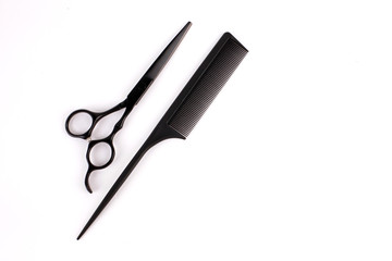 scissors and hairbrush