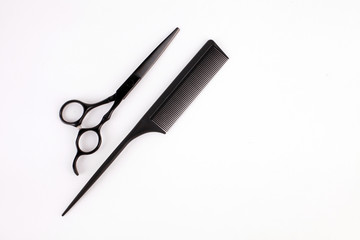 scissors and hairbrush