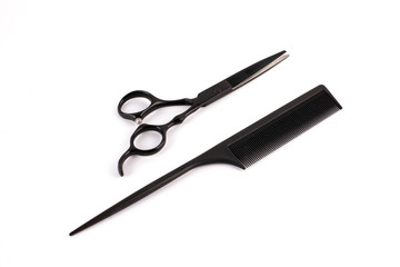 scissors and hairbrush