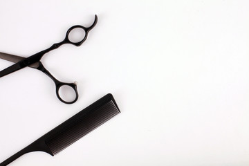 scissors and hairbrush