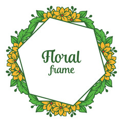 Vector illustration style green leafy floral frame for invitation card