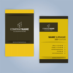 Yellow and Black modern business card template, Illustration Vector 10