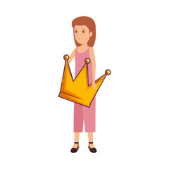 woman lifting queen crown