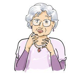 上品なおばあちゃん-驚き