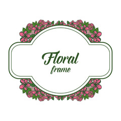 Vector illustration template with decor crowd frame floral pink roses