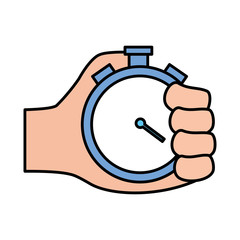 hand holding stopwatch