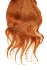 Fototapeta premium Long wavy red hair isolated on white background