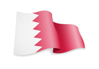 Bahrain flag in the wind. Flag on white vector illustration