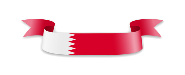 Bahrain flag in the form of wave ribbon.