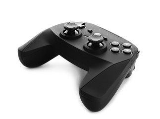 Modern video game controller isolated on white