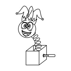 surprise box with emoji and joker hat