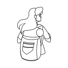 adventurous woman with travelbag