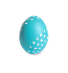Beautiful painted Easter egg on white background