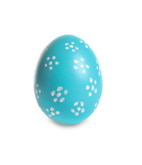 Beautiful painted Easter egg on white background