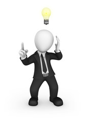 3d businessman with new business idea.