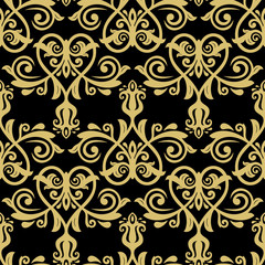 Orient classic pattern. Seamless abstract background with vintage golden elements. Orient background