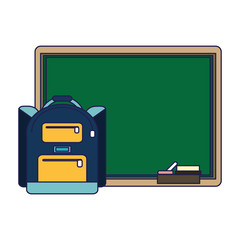 School utensils and supplies blue lines