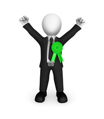 3d business people. Winner. Business success.