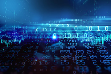 technical financial graph on technology abstract background