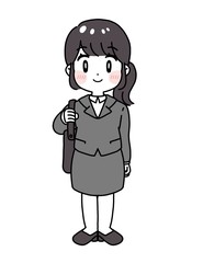 スーツ　女性　イラスト