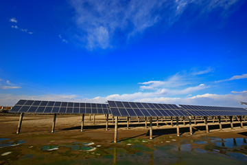 Solar panels on the water