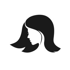 Beauty care and hair style logo with black color vector 