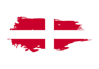 Obraz premium Grunge brush stroke with Sovereign Military national flag. Watercolor painting flag. Symbol, poster, banner. Vector Isolated on white background.