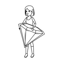 woman lifting diamond luxury