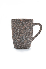 Coffee cup shaped coffee beans.