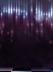 3d illustration of club interior with white glitters