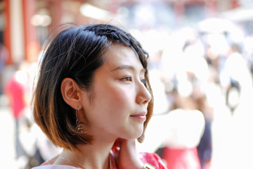 Young Japanese women in a kimono.